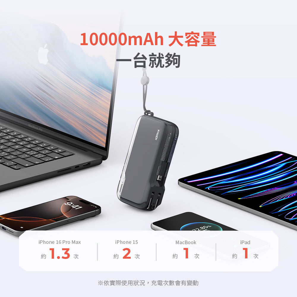 MR CHARGER 10000 CH09C 65W 自帶線快充行動電源